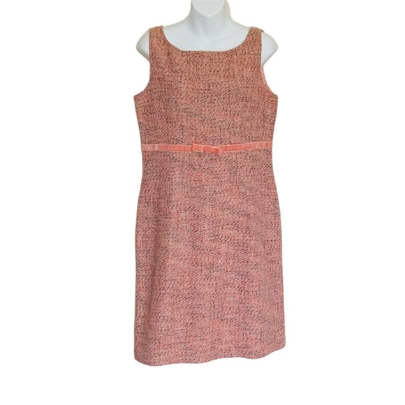 Gap Wool Blend Pink Tweed Casual Bow Dress Sz 12 - Picture 2 of 10